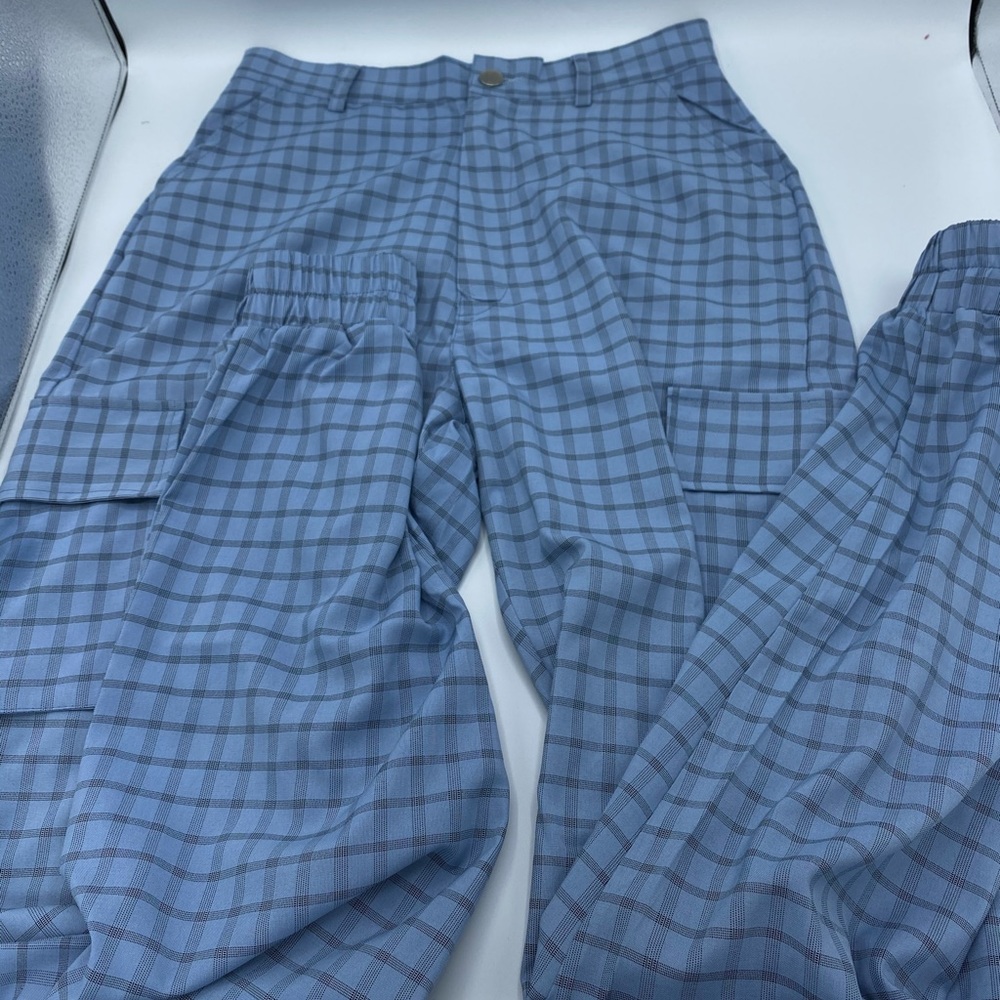 Blue and black joggers